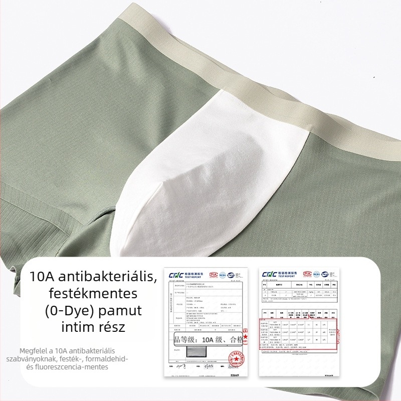Tavasz–Nyár 10A antibakteriális férfi alsónemű, egyszerű, lélegző boxer briefs varrás nélkül, pamut ágyékrész