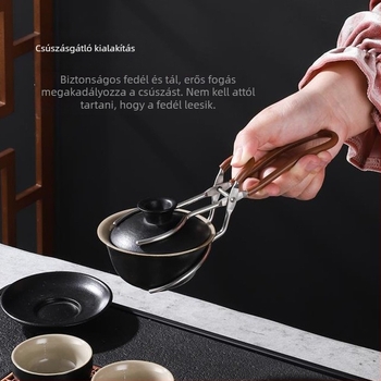 Rozsdamentes acél teáscsésze klipsz, főzési segéd, stabil pohár- és tálkiegészítő Kung Fu tea készítéséhez
