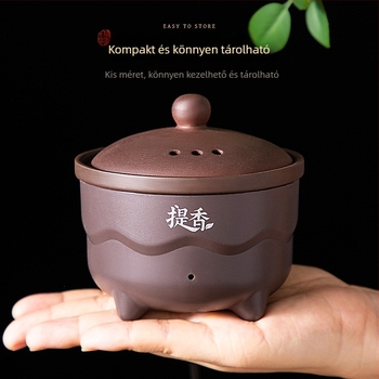 Lila agyagból készült tea pörkölő és aromafokozó eszköz, háztartási használatra, kompakt teaszoba és tea-szárító