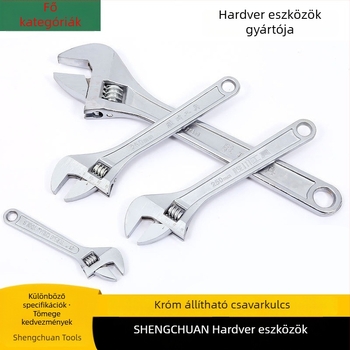 Shengchuan állítható csavarkulcs, ipari minőségű, többfunkciós, nagy nyílás, 8-12 hüvelyk