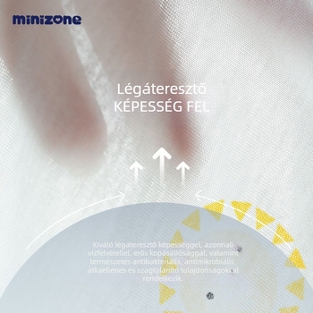 Minizone Vékony babaromper, rövid ujjú, pull-on, neutrális színben, újszülötteknek