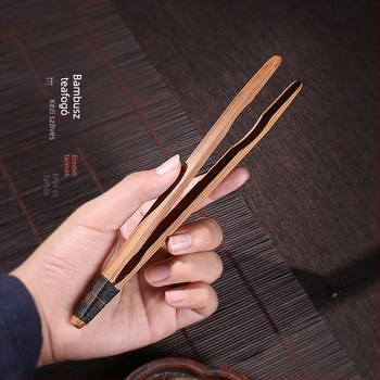 Bambusz teklipsz, kézzel készített, japán vintage stílus — teáscsésze klipsz és csipesz, teaceremónia kiegészítők