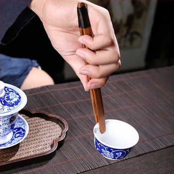 Bambusz teklipsz, kézzel készített, japán vintage stílus — teáscsésze klipsz és csipesz, teaceremónia kiegészítők