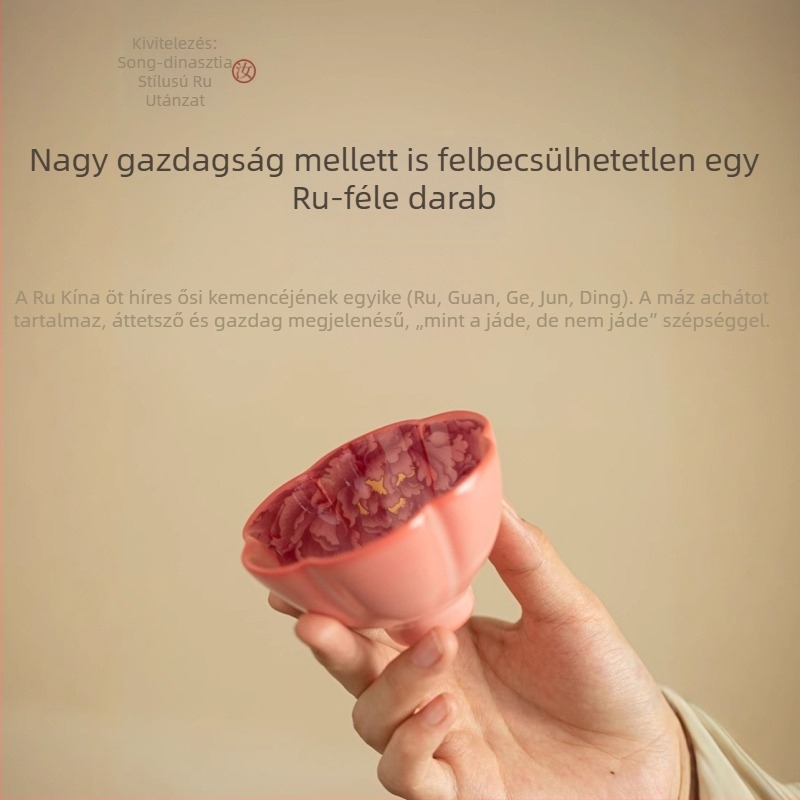 Porcelános Gongfu teáscsésze személyes használatra, egyedi darab, minimalist stílus