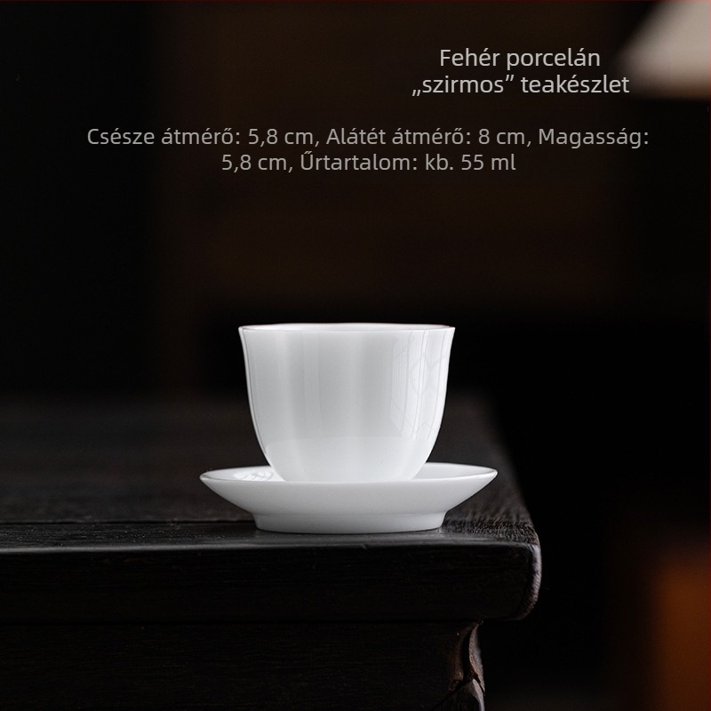 Jáde porcelán teáskészlet, hagyományos teáskészlet, fehér porcelán, nagy csésze, Zen stílus