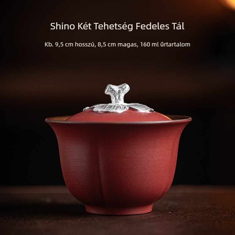 Shino kerámia fedeles tál – retro stílusú Gongfu teához