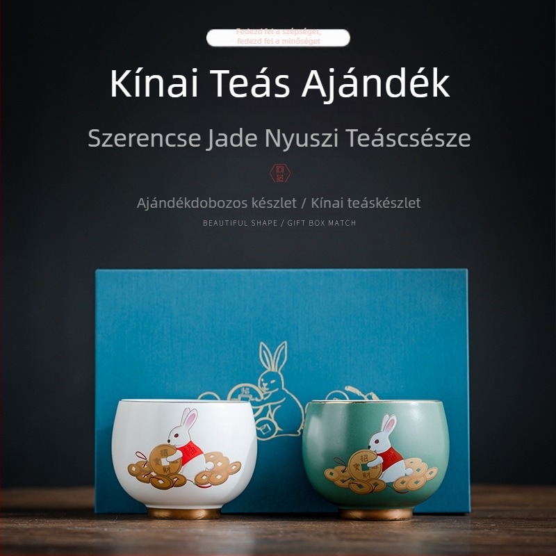 Kerámia teáskészlet csészékkel otthoni használatra, ajándékdobozban, pár csésze, nagykereskedelem