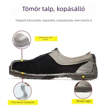 Férfi anti-sztatikus munkavédelmi cipő nyárra, ultra-könnyű, ütés- és áthatolásálló, kopásálló, csúszásmentes, légáteresztő hálós felsőrész, könnyű, stílusos