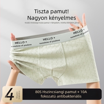 Férfi pamut antibakteriális jacquard légáteresztő boxeralsók