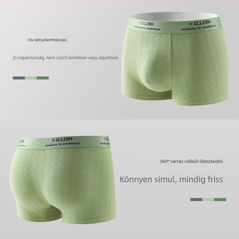 Férfi pamut antibakteriális jacquard légáteresztő boxeralsók