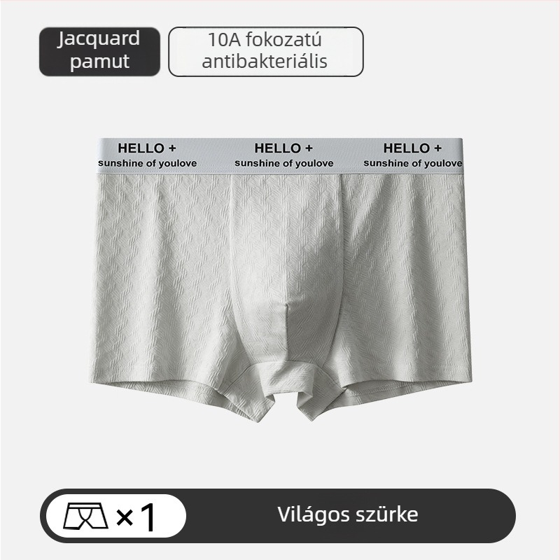 Férfi pamut antibakteriális jacquard légáteresztő boxeralsók