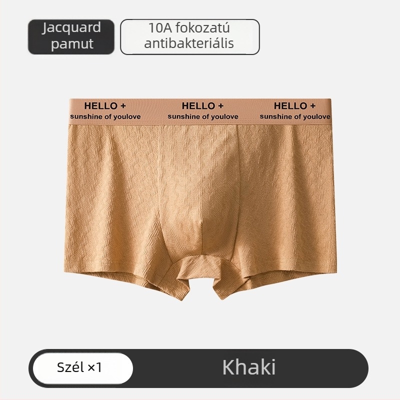 Férfi pamut antibakteriális jacquard légáteresztő boxeralsók