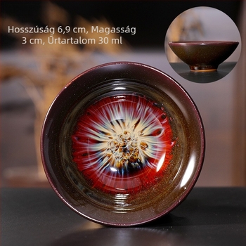 Jian Zhan teás pohár homok-arany mázzal, porcelán, egyedi pohár, hagyományos kínai stílus