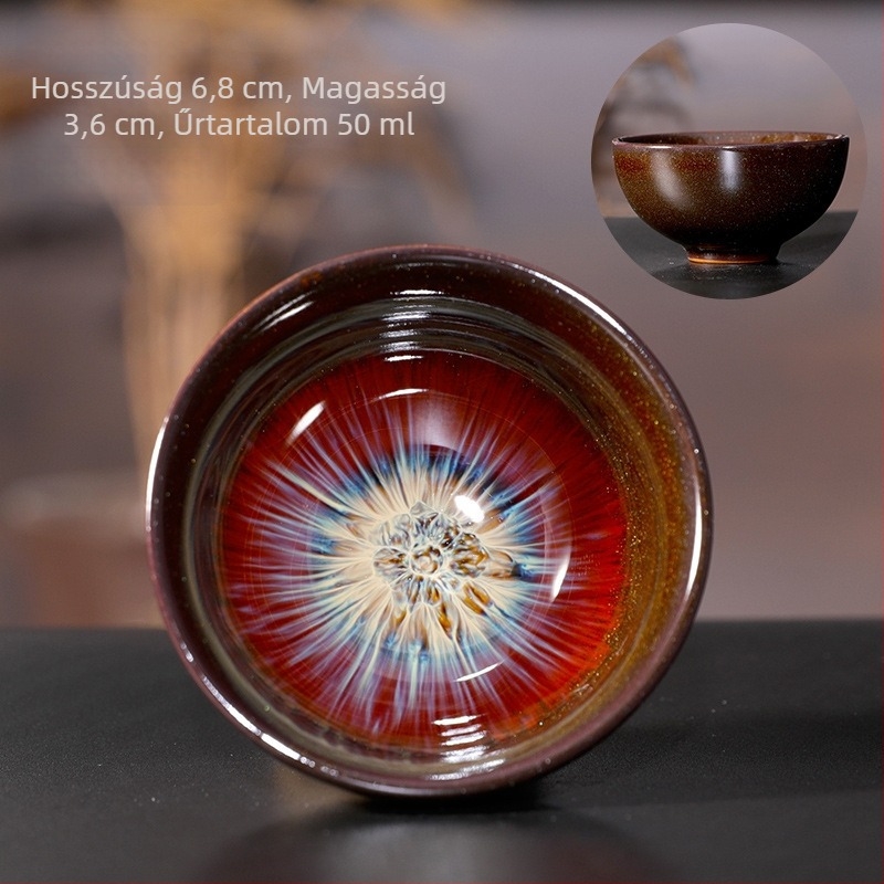 Jian Zhan teás pohár homok-arany mázzal, porcelán, egyedi pohár, hagyományos kínai stílus
