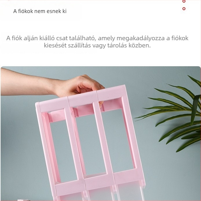 Irodai műanyag fiókos tároló szekrény, asztali rendező, többszintes színes irattartó és ékszerdoboz