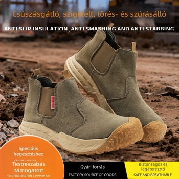 Férfiaknak szigetelt biztonsági cipő acélorrvédővel — csúszásmentes, kopásálló, átszúrás elleni, munkacipő villanyszerelőknek velúr felsőrésszel