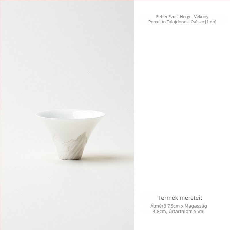 Vékony falú porcelán teáscsésze, könnyű luxus, kínai stílusú személyes teázáshoz