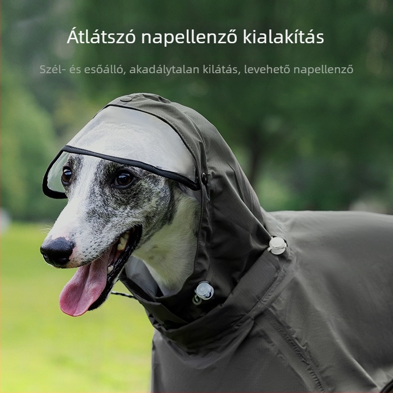 Wakytu esőkabát kutyáknak, nagy testű kutyáknak, négylábú esőponcsó közepes méretű kutyáknak, szélálló és esőálló