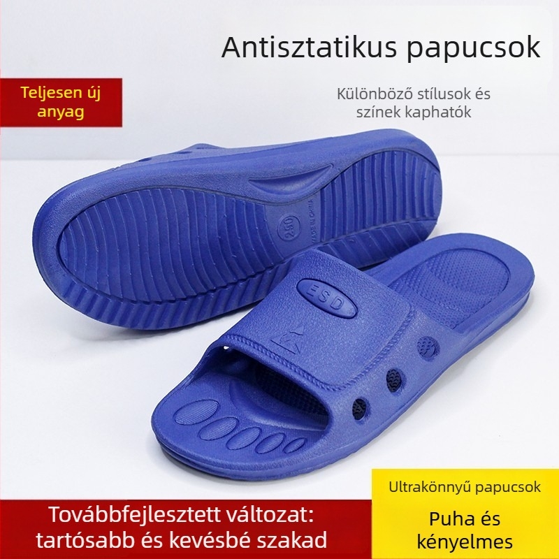 Uniszex antistatikus papucs SPU anyagból, légáteresztő tiszta helyiségekhez