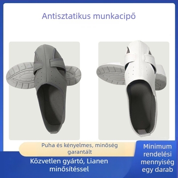 Munkacipő négy fűzőlyukkal, antistatikus, csúszásmentes és kopásálló, sarokkal, puha és kényelmes, pormentes műhely lábbeli