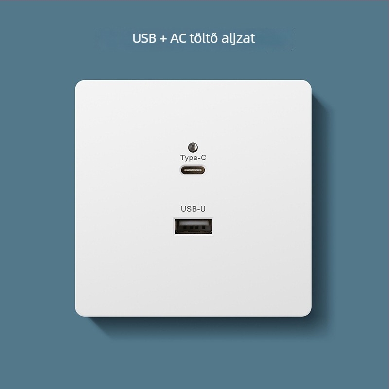 Type-C gyorstöltő dugalj panel éjjeliszekrényhez, USB 20W töltés Android és iPhone számára