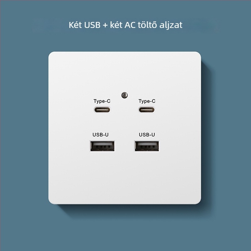 Type-C gyorstöltő dugalj panel éjjeliszekrényhez, USB 20W töltés Android és iPhone számára