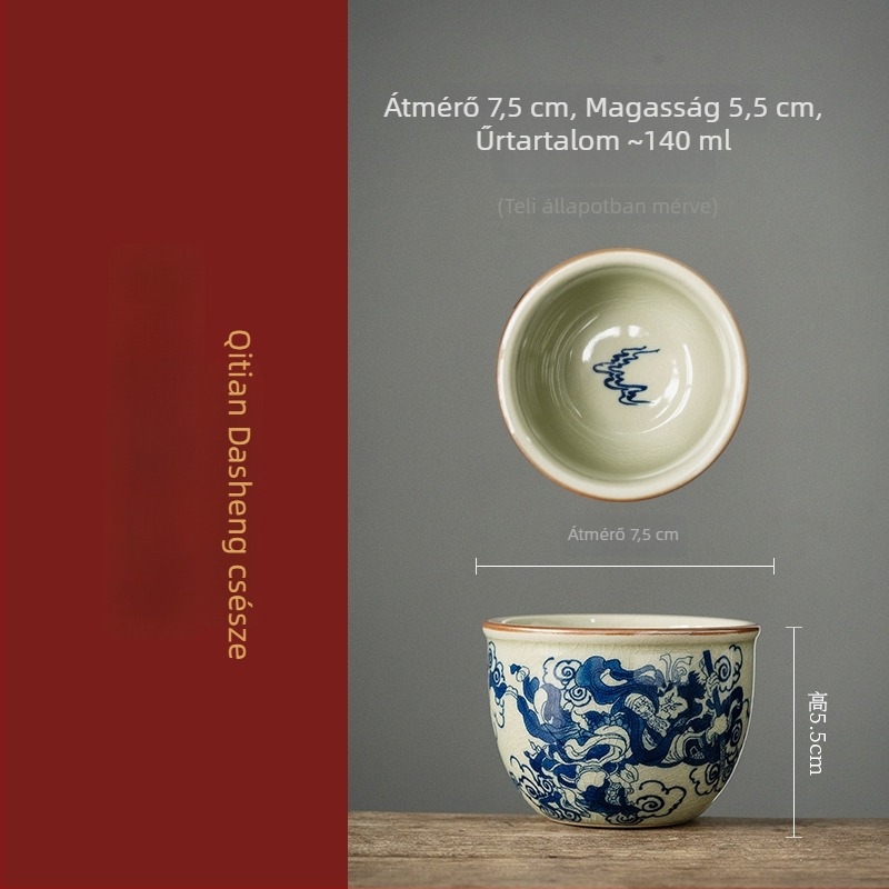 Dehua Chai Kiln kézzel festett kék-fehér Monkey King teáscsésze, prémium kóstoló