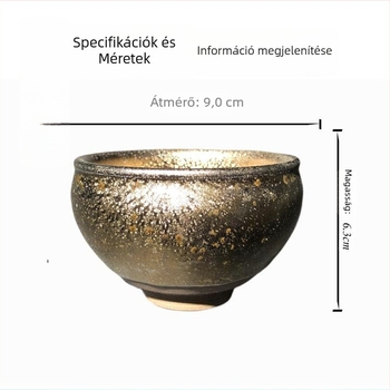 Jianyang Jianzhan teáscsészék, kézzel készített fekete porcelán kerámia teáscsésze pár, ajándékdobozos