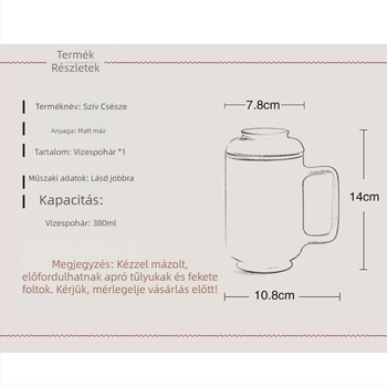 Fehér porcelán teáscsésze matt glazúrral, modern minimalist stílus, koncentrikus forma, nagy kapacitás