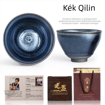 Kék Qilin retro Jian ware teáscsésze férfiaknak, személyes használatra, kiváló minőség