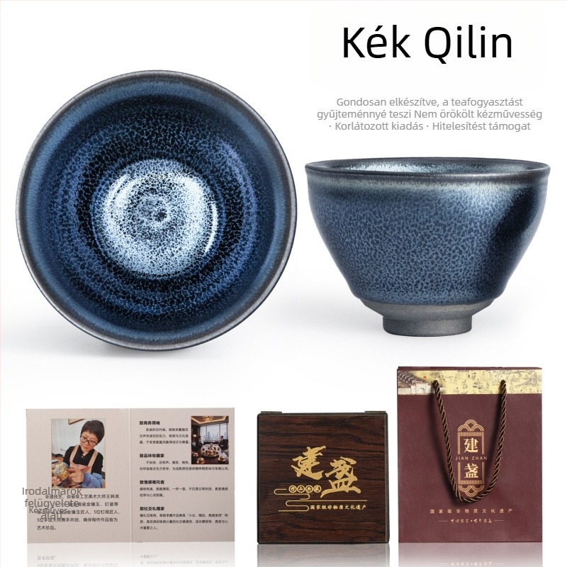 Kék Qilin retro Jian ware teáscsésze férfiaknak, személyes használatra, kiváló minőség