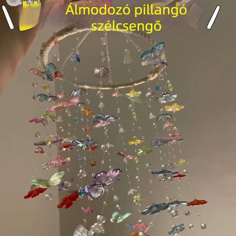 Pillangó szélharang DIY készlet – akril dekoráció, kézműves ajándék a barátnő születésnapjára