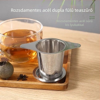 304 rozsdamentes acél tea szűrő otthoni használatra, dupla fogantyúval ellátott infúzor, konikus tea levél szeparátor, könnyen tisztítható