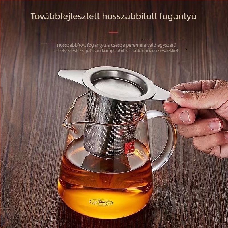 304 rozsdamentes acél tea szűrő otthoni használatra, dupla fogantyúval ellátott infúzor, konikus tea levél szeparátor, könnyen tisztítható