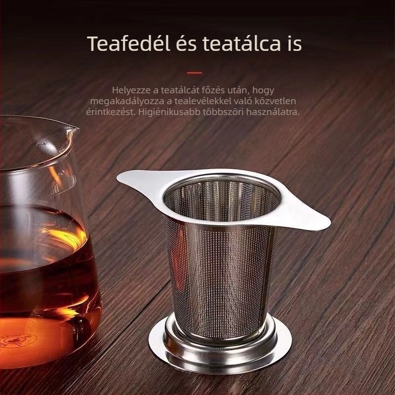 304 rozsdamentes acél tea szűrő otthoni használatra, dupla fogantyúval ellátott infúzor, konikus tea levél szeparátor, könnyen tisztítható