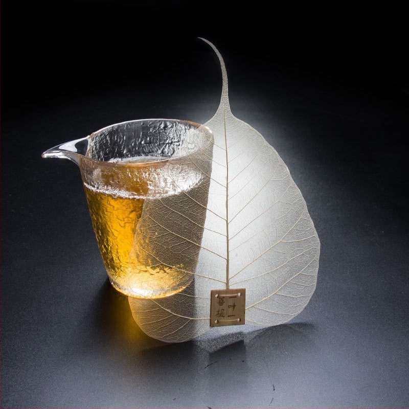 Bodhi levél tea infúzor, japán stílusú, rozsdamentes acél és réz
