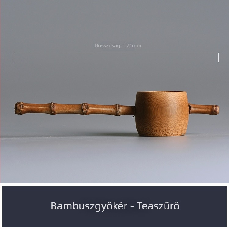 Természetes bambuszgyökér teafilter, kézzel készített, hőszigetelt bambusz infúzor és tealevél szűrő