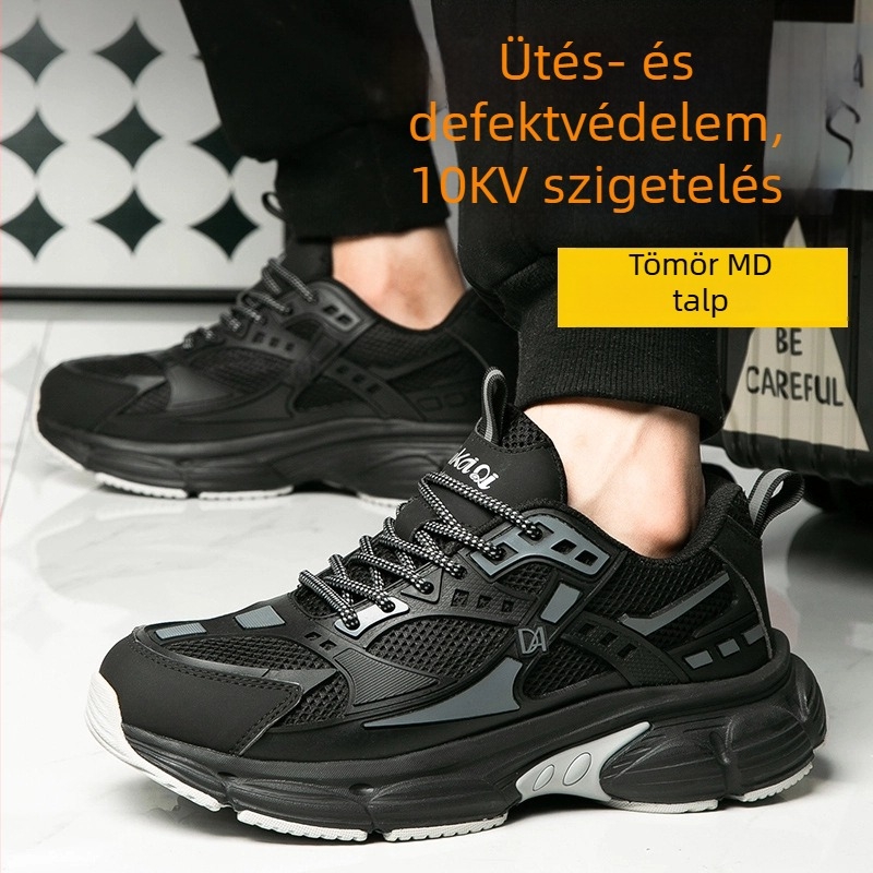 Műanyag orrvédős munkavédelmi cipő, ütés- és perforáció elleni védelemmel, kopásálló, szigetelt, légáteresztő, könnyű, biztonsági munkacipő
