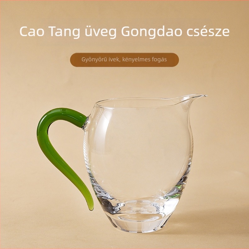 Vastag boroszilikát üveg teás osztó pohár kézzel fújt, nagy átláthatóság, hőálló