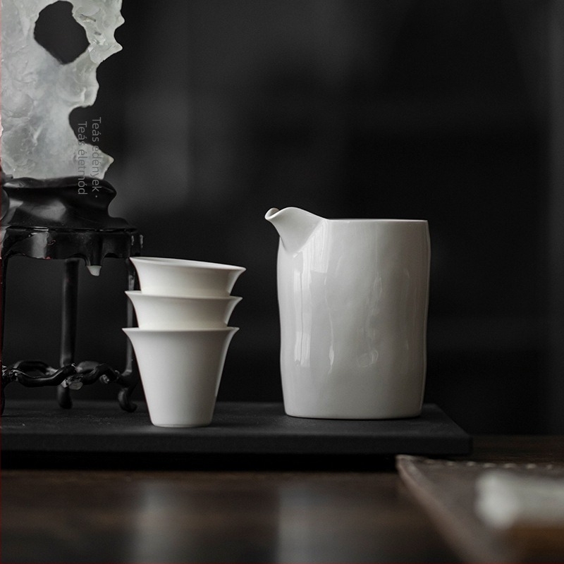 Kézzel készített nagy kerámia egyenlítő teás készlet otthoni használatra – zen minimalist, vintage dizájn