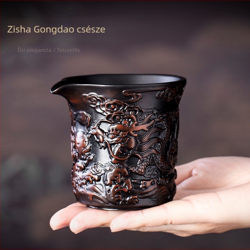 2024 Új prémium lila agyag Xianglong Gongdao csésze otthoni Kung-Fu teáskészlethez, kiegészítők a tea adagolásához, öntőcsésze és teázótálca