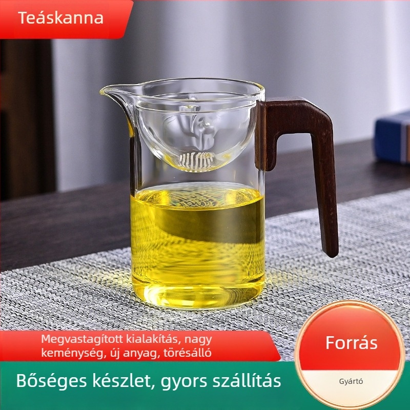 Boroszilikát üvegből készült teáscsésze integrált szűrővel, hőálló, minimalist dizájn