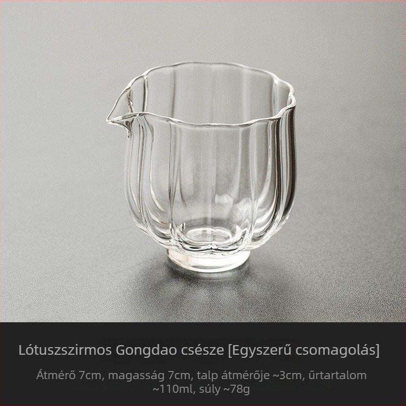 Virágmintás üveg teáskészlet osztó pohárral — magas hőmérsékletnek ellenálló boroszilikát üveg, tea ceremóniához