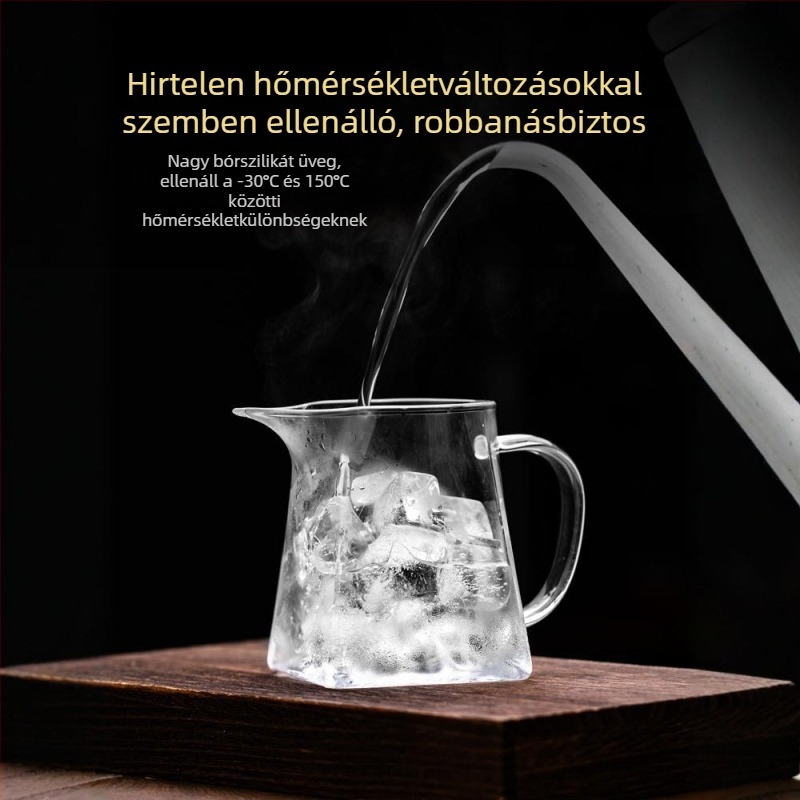Vastagított üvegből készült teás pohár integrált szűrővel és elválasztóval, kis zöld mandarin tea készítő teáskanna, boroszilikát üveg