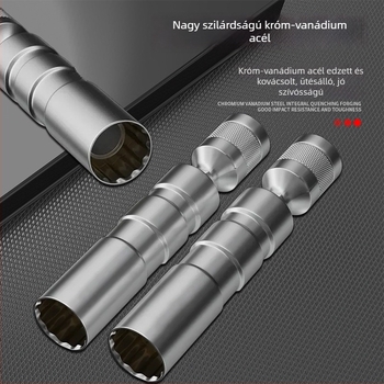 Mágneses univerzális gyújtógyertya-szívó kulcs, 14–16 mm, ultra vékony, gyertyák eltávolításához és beépítéséhez