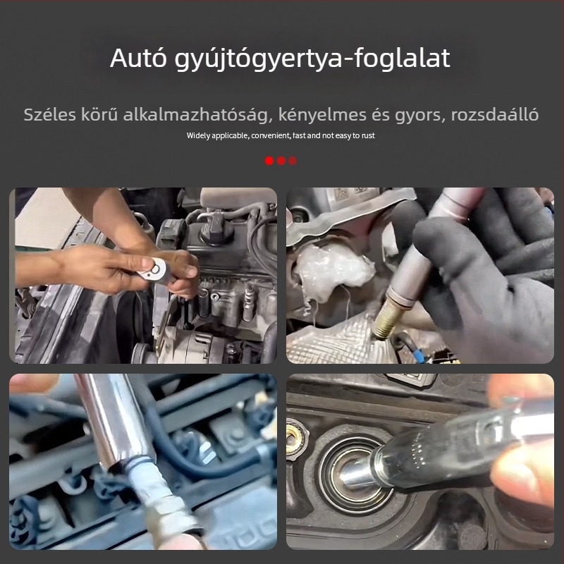 Mágneses univerzális gyújtógyertya-szívó kulcs, 14–16 mm, ultra vékony, gyertyák eltávolításához és beépítéséhez