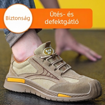 Férfi munkavédelmi cipő tavasz–ősz szezonra, acél toe, ütés- és perforáció elleni védelem, könnyű, puha talp, szigetelt munkavédelmi cipő