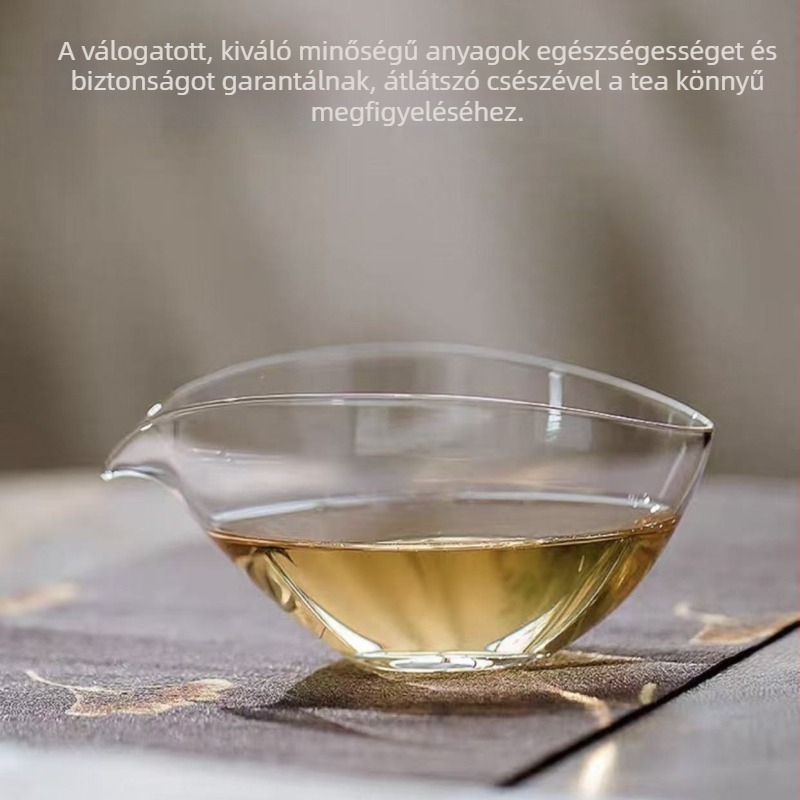 Átlátszó vastag üveg Gongfu teáskészlet egyenlő elosztású pohárral, japán stílus, hőálló üveg