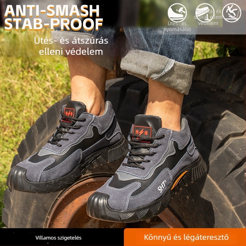Férfi téli munkavédelmi cipő fleece-béléssel, szigetelt, ütés- és perforációálló, kopásálló, csúszásmentes talp, minden évszakban