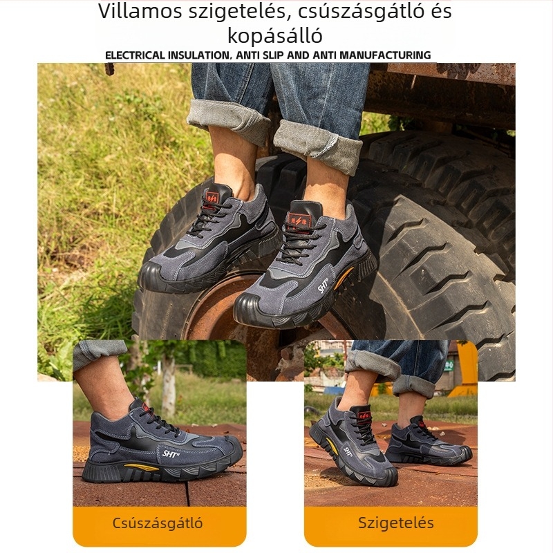 Férfi téli munkavédelmi cipő fleece-béléssel, szigetelt, ütés- és perforációálló, kopásálló, csúszásmentes talp, minden évszakban